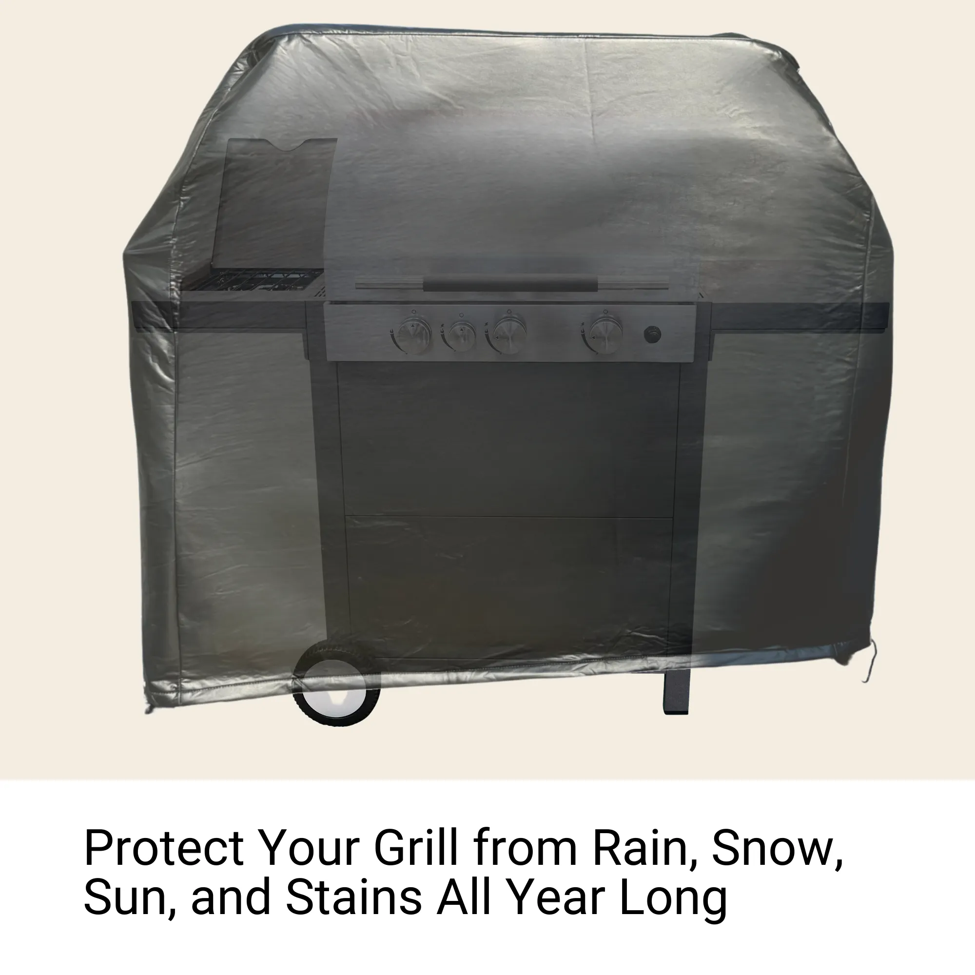 BBQ Outdoor Grill Cover 36"L x 26"D x 46"H Black Vinyl