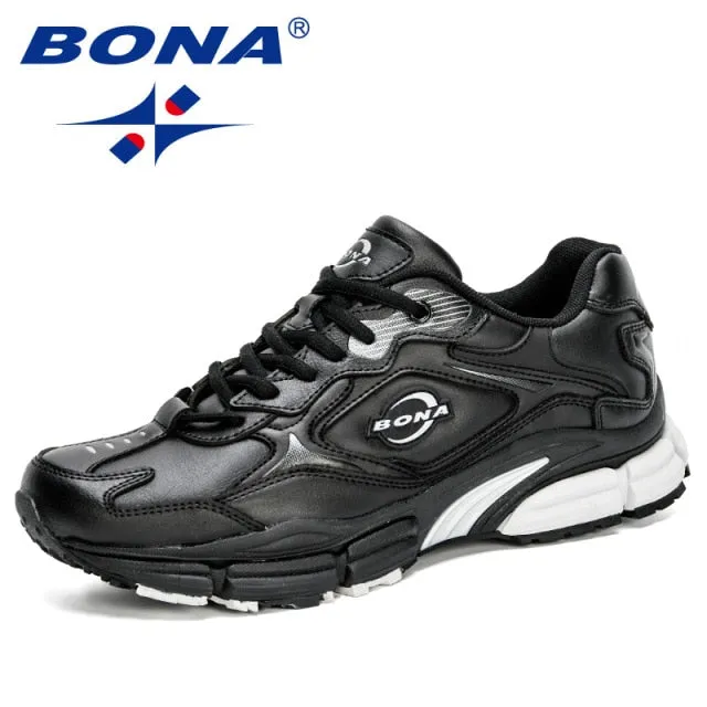 BONA  New Designers Popular Action Leather Men Sneakers Outdoor Casual Shoes Fashion Man Leisure Footwear Walking Shoes Soft