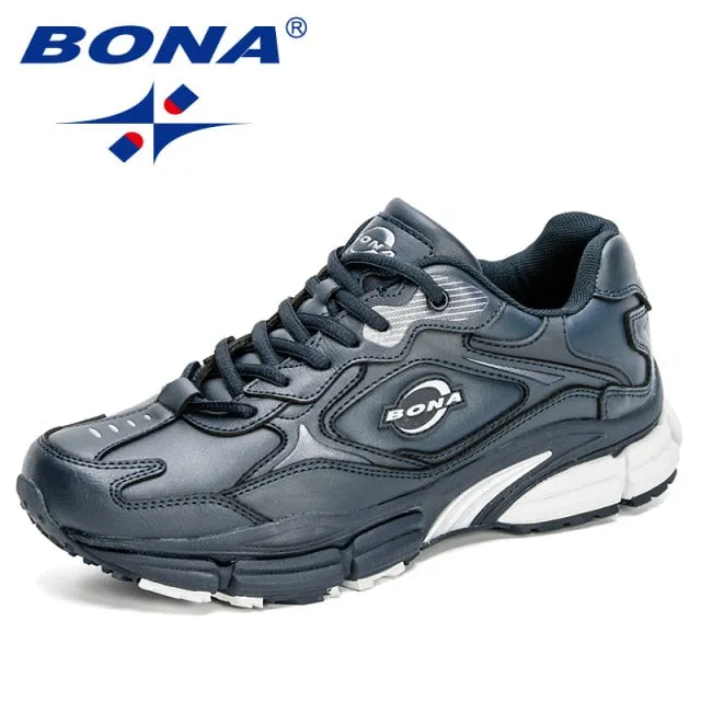 BONA  New Designers Popular Action Leather Men Sneakers Outdoor Casual Shoes Fashion Man Leisure Footwear Walking Shoes Soft