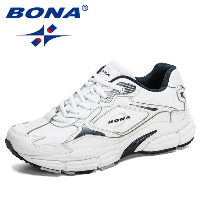 BONA  New Designers Popular Action Leather Men Sneakers Outdoor Casual Shoes Fashion Man Leisure Footwear Walking Shoes Soft