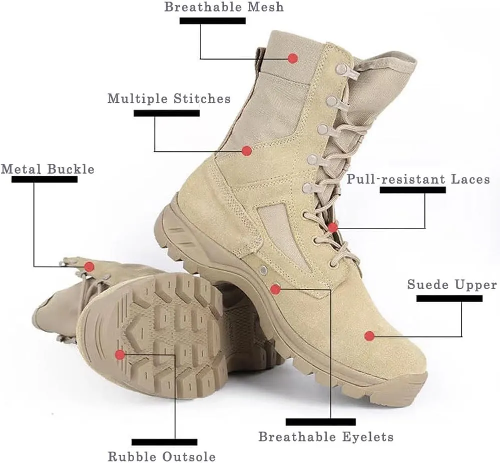 BPKW 8" Men Women Military Tactical Combat Swat Boots Footwear Hiking Trekking Backpacking Outdoor Work Shoes New