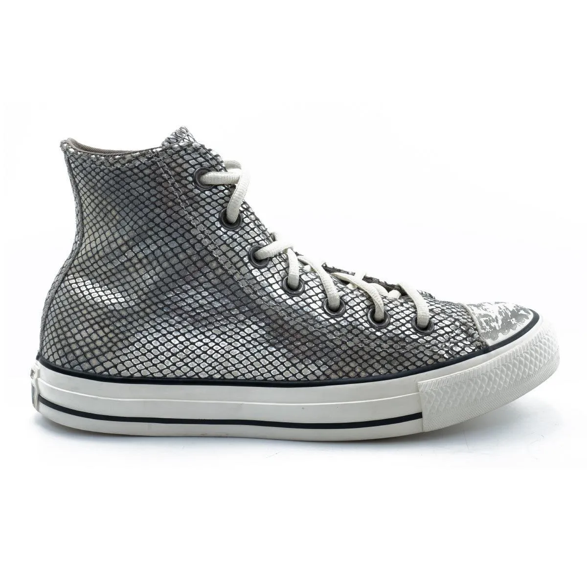 Converse Chuck Taylor High-Top Sneakers Leather Silver Colour For Women