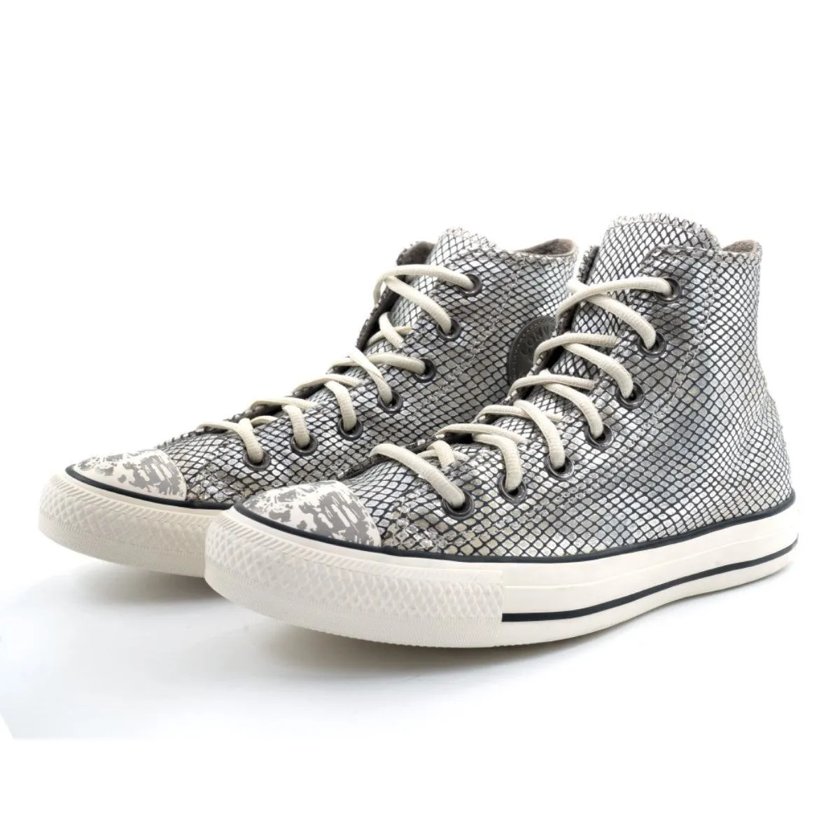 Converse Chuck Taylor High-Top Sneakers Leather Silver Colour For Women