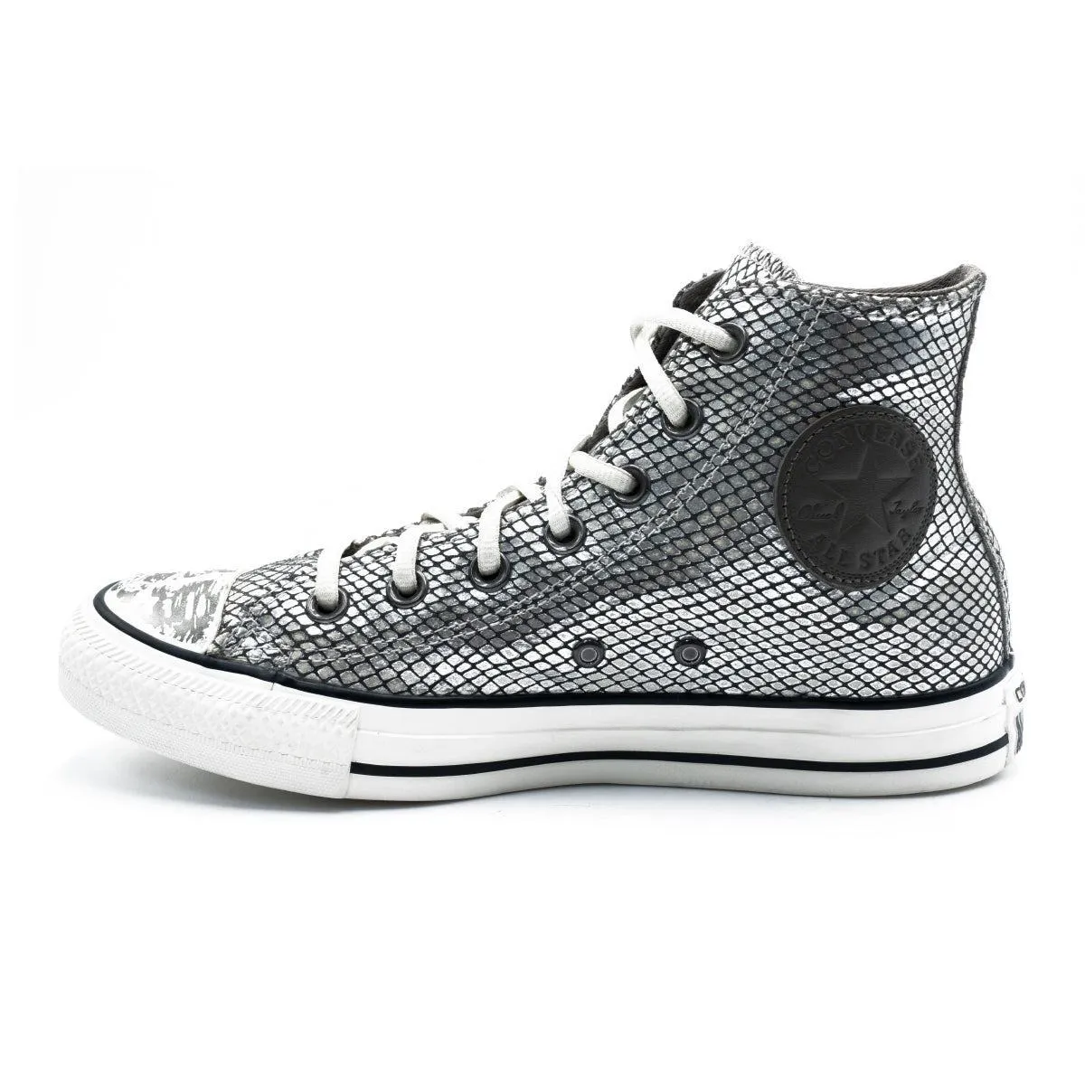Converse Chuck Taylor High-Top Sneakers Leather Silver Colour For Women