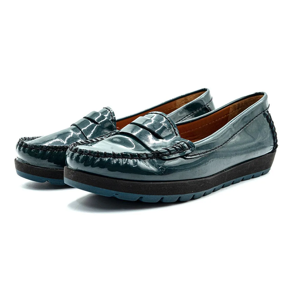 Geox Reprisa Formal Loafers Leather Green Colour For Women