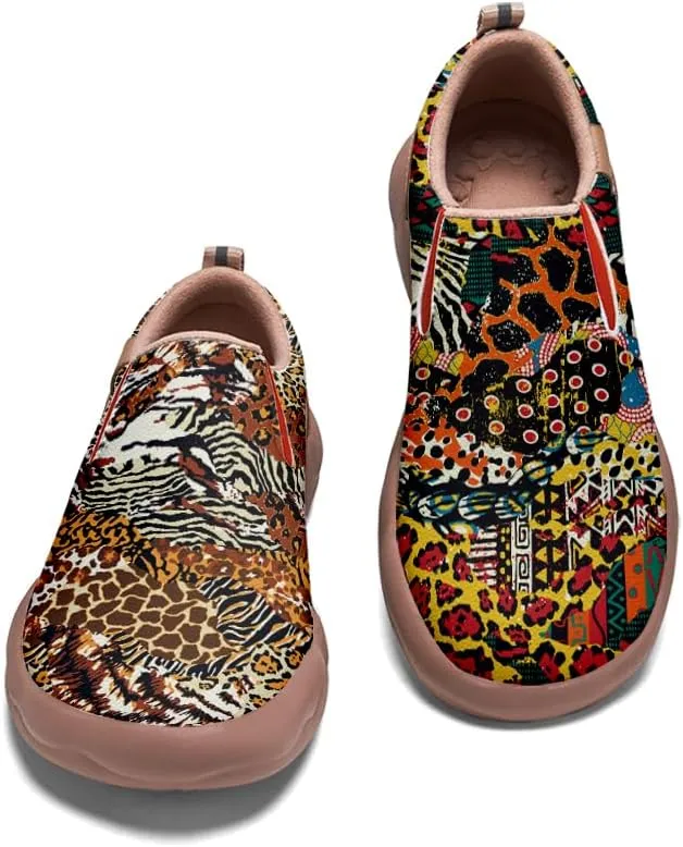 Kid's Slip-on Loafers Boys Girls Walking Shoes Fashion Casual Microfiber Leather Sneakers Patchwork Floral Plants Painted Travel Shoes