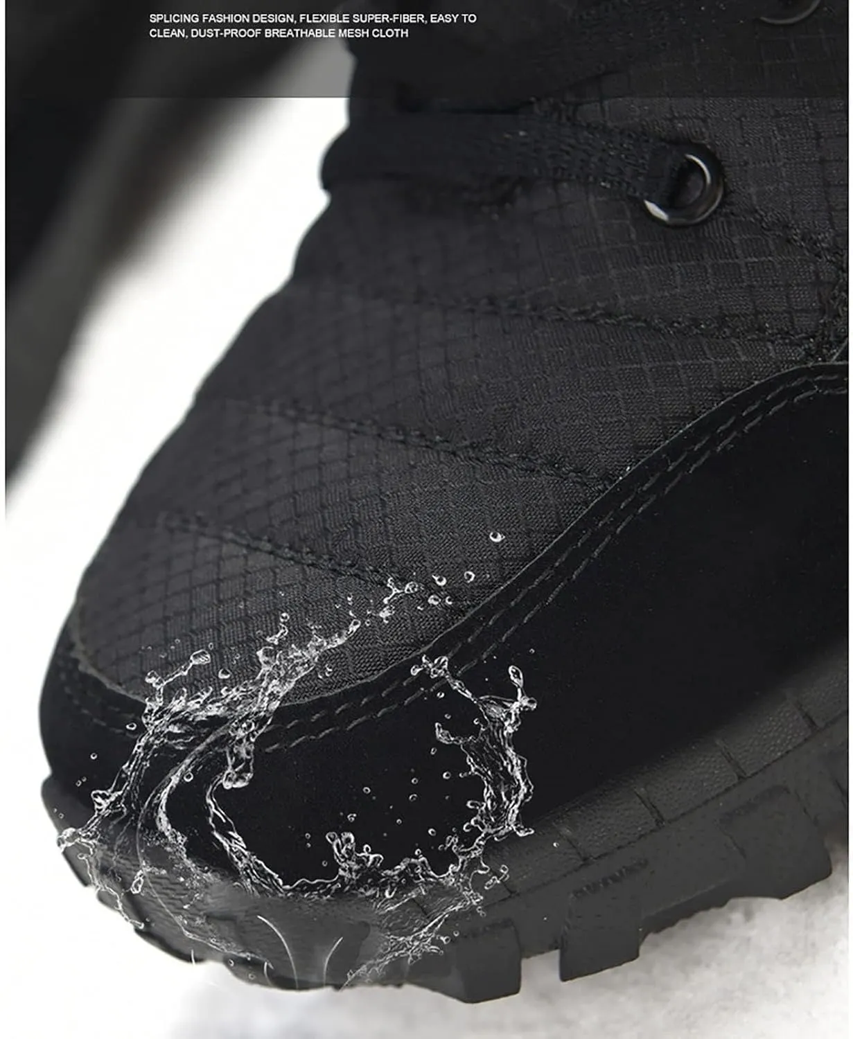 Snow Boots for Men, Winter Comfortable Soft Fur Snow Ankle Trekking Leather Non-Slip Men's Cotton Boots, for Outdoor Mountaineering High Top Warm Cotton Shoes