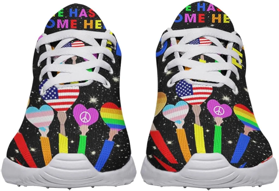 Sonzj-II Hate Has No Home Here LGBT Shoes Women Men Sports Trainers Low Top Anti-Slip Lace Up Trail Sneakers