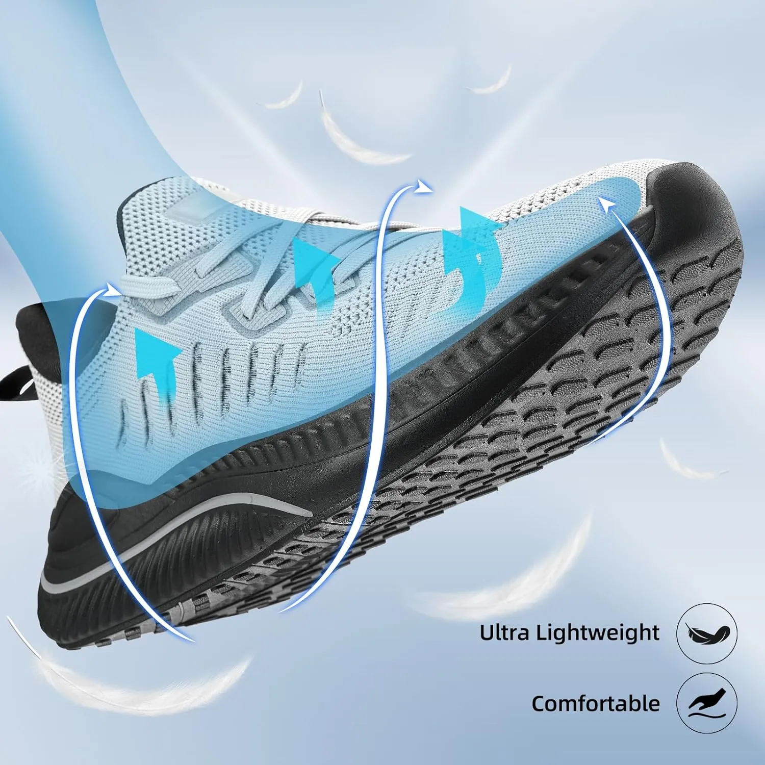 Wide Walking Shoes for Men Slip On Mens Running Shoes Tennis Shoes Lightweight Breathable Walking Sneakers Workout Gym Wide Sneakers