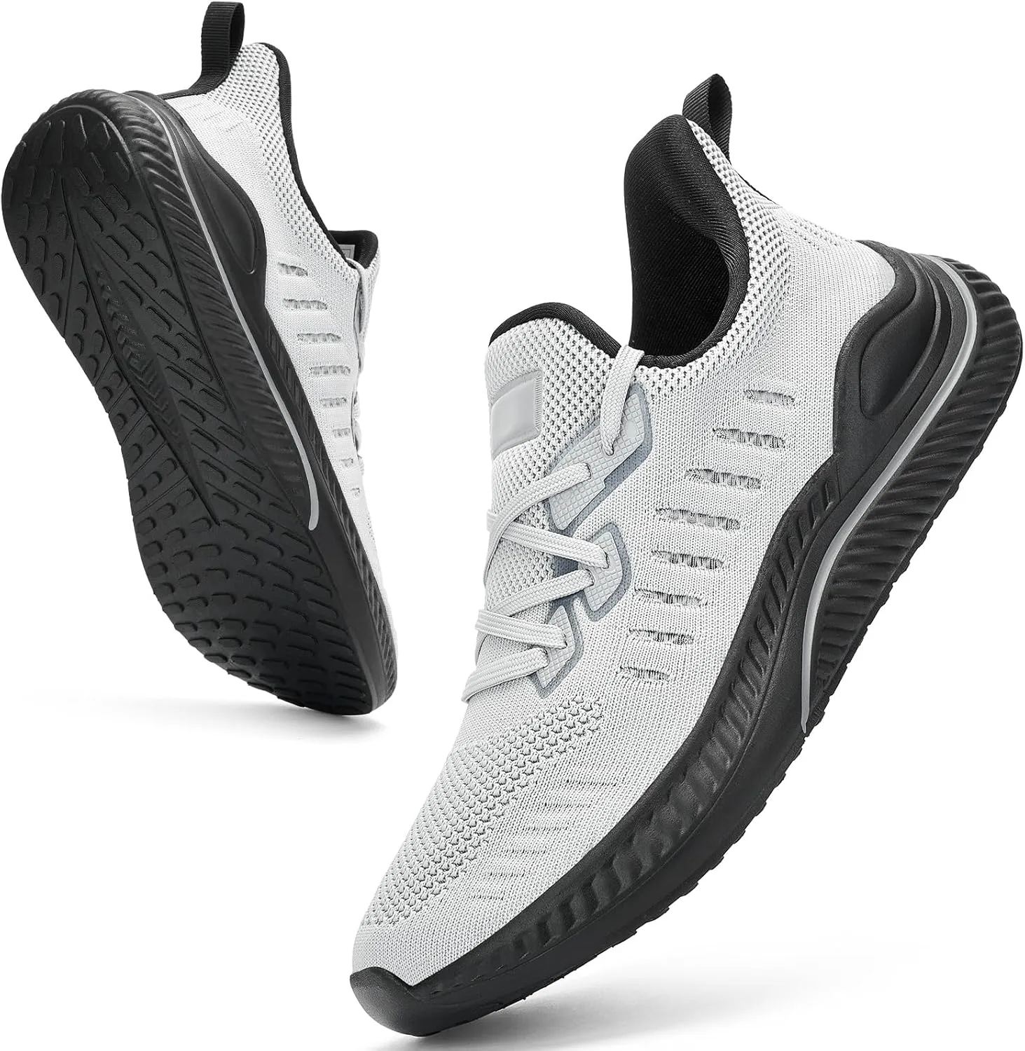Wide Walking Shoes for Men Slip On Mens Running Shoes Tennis Shoes Lightweight Breathable Walking Sneakers Workout Gym Wide Sneakers