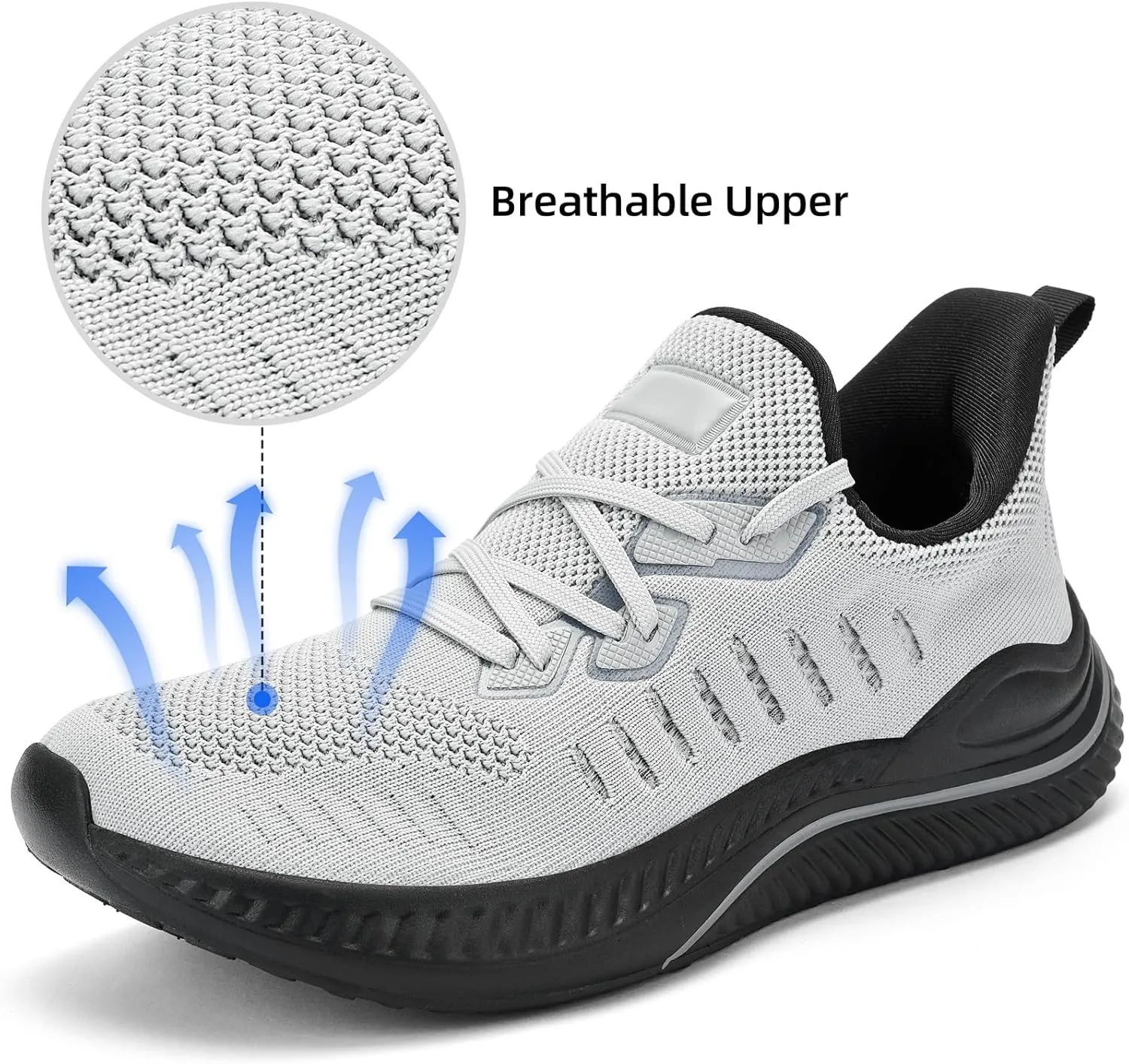 Wide Walking Shoes for Men Slip On Mens Running Shoes Tennis Shoes Lightweight Breathable Walking Sneakers Workout Gym Wide Sneakers