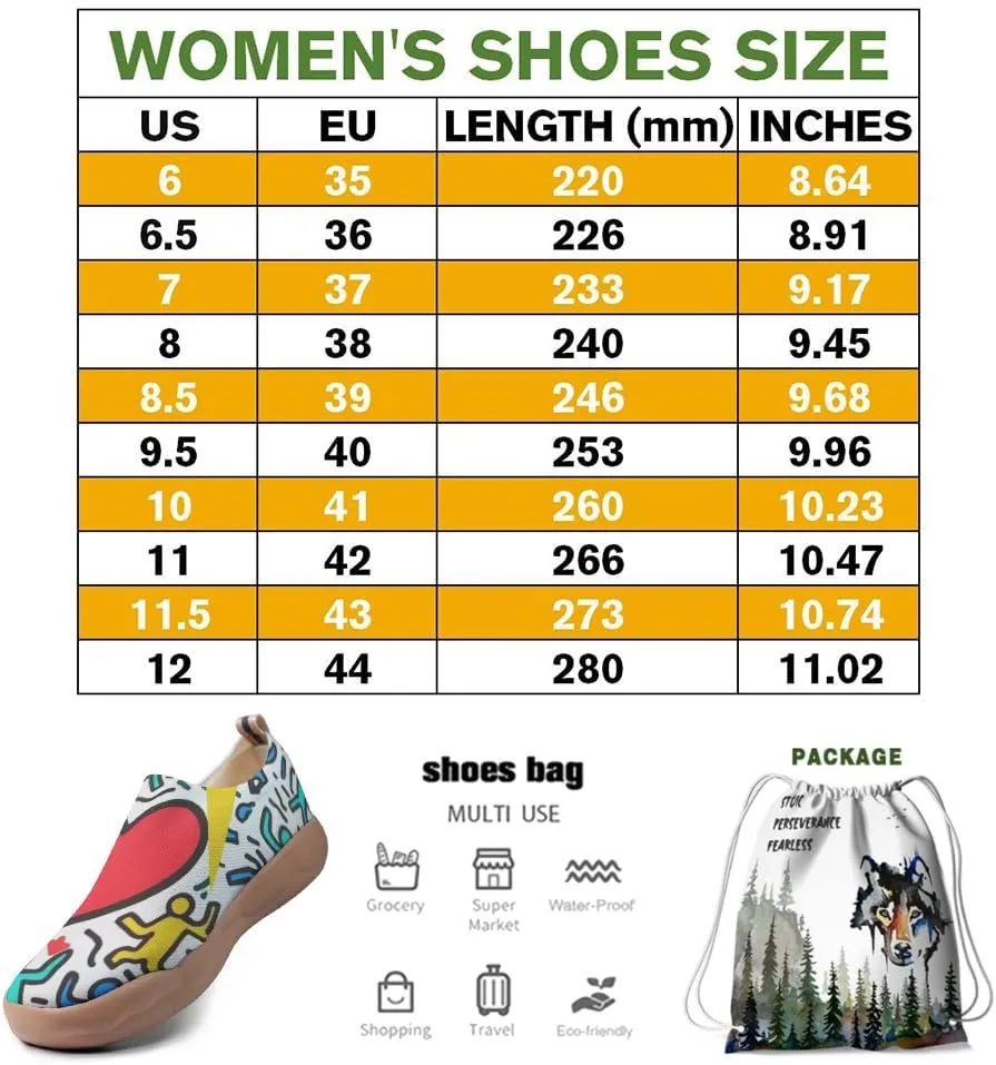 Women's Art Travel Shoes Slip-on Loafers Comfortable, Light and Fashionable Sneakers